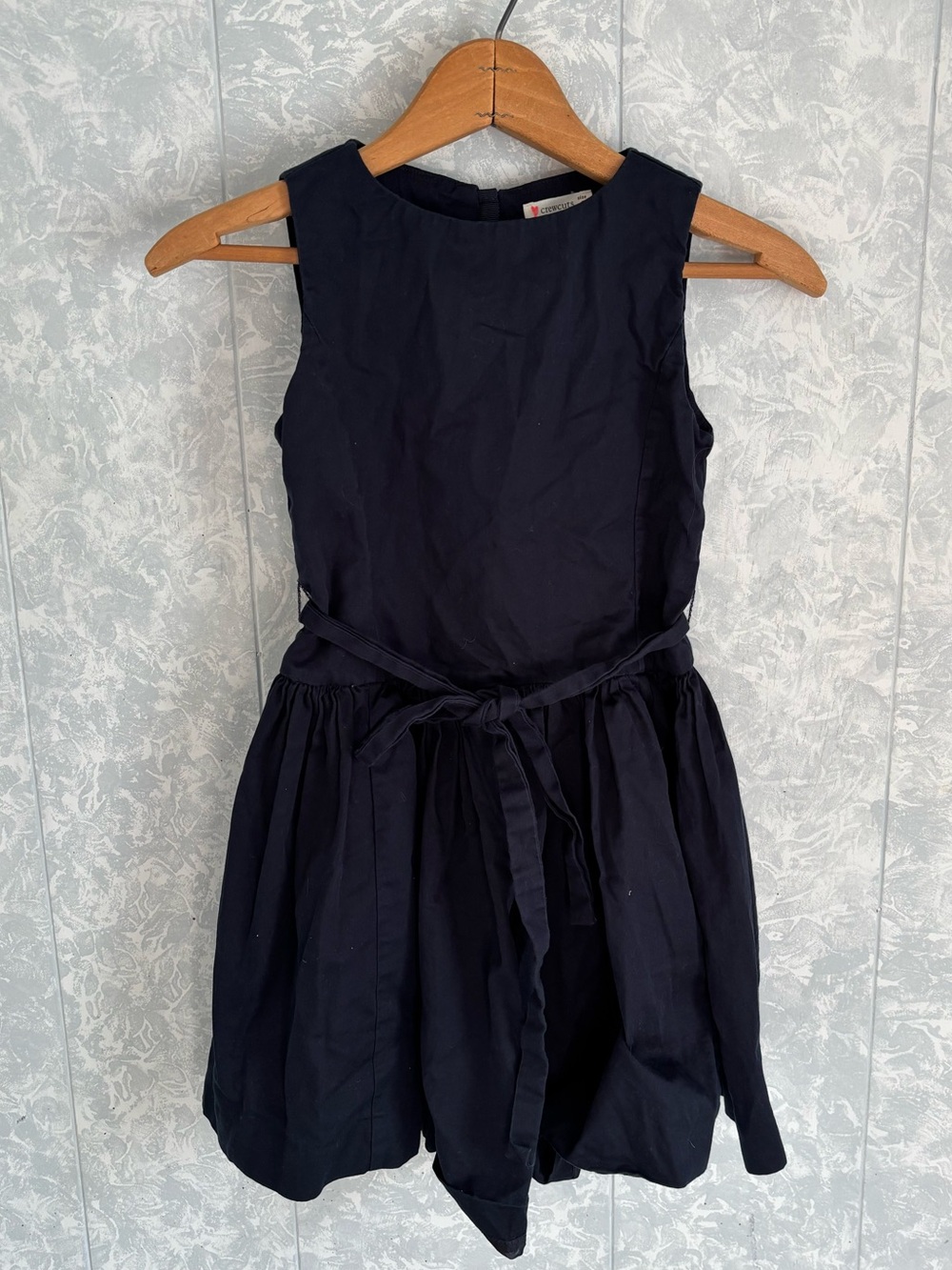 Crewcuts Navy Sleeveless Dress with Waist Tie